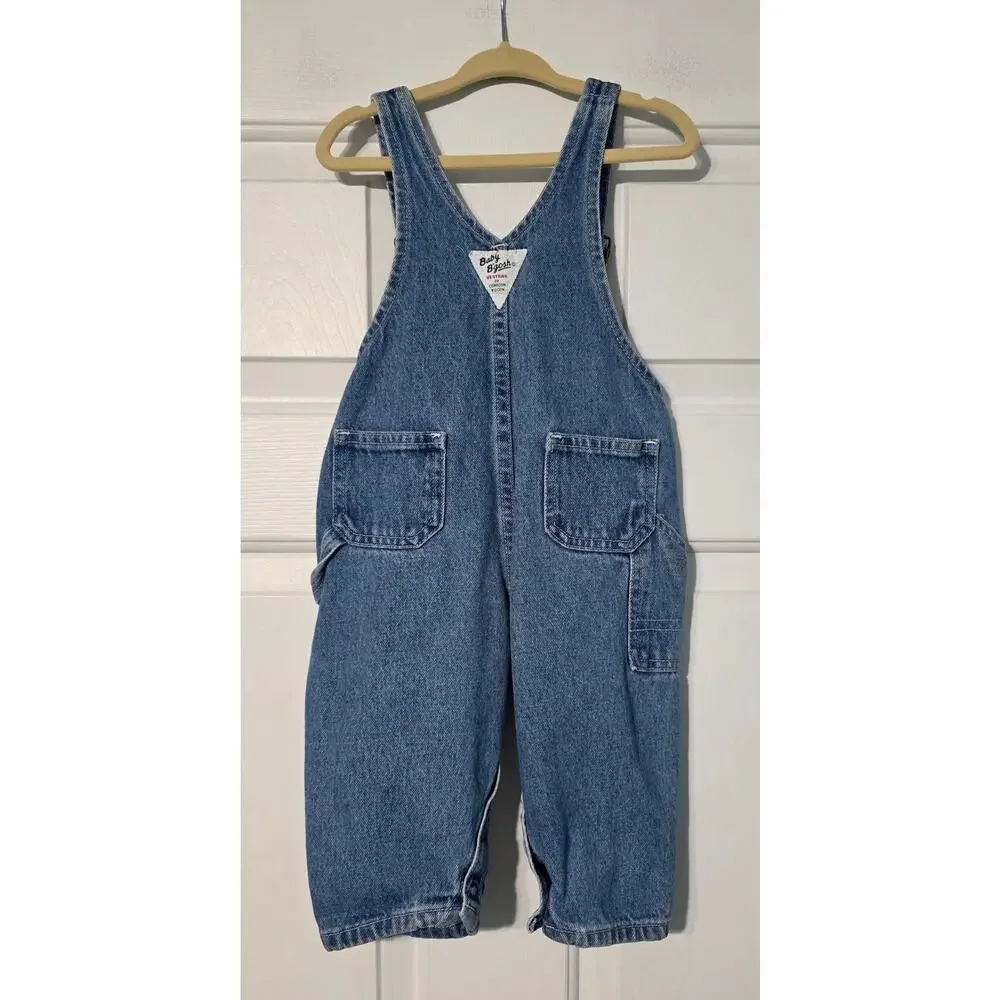 Oshkosh B'Gosh Denim Jeans Bib Overalls Coveralls 12 mos Carpenter